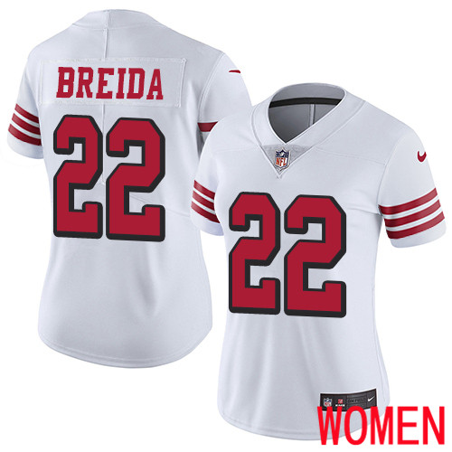 San Francisco 49ers Limited White Women Matt Breida NFL Jersey 22 Rush Vapor Untouchable